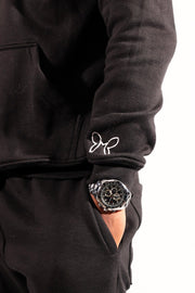 Black Satin Hooded More Royalty Hoodie