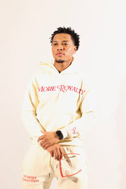 Cream Satin Hooded More Royalty Sweatsuit